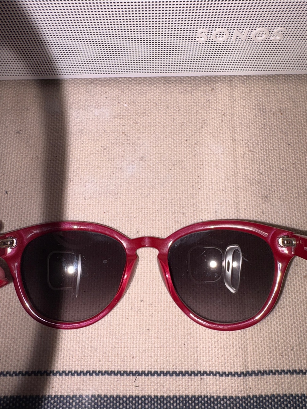 Chloe Red Rounded Cat-Eye Sunglasses - Picture 6 of 9
